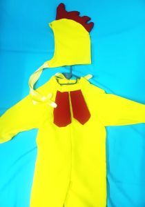 Kids Costumes to Hire - Chicken Onesie & Headpiece - CHILD